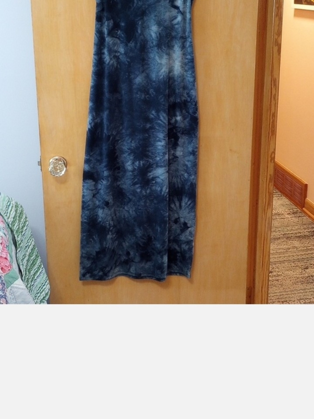 Sanctuary Navy Tie-Dye Midi Dress with Back Cutout - Picture 4 of 6